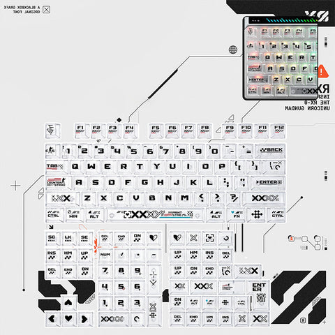 Pudding Four-sided Backlit Anime Keycaps Set
