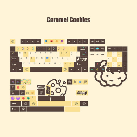 Caramel Cookies PBT Cherry Profile Keycaps Set