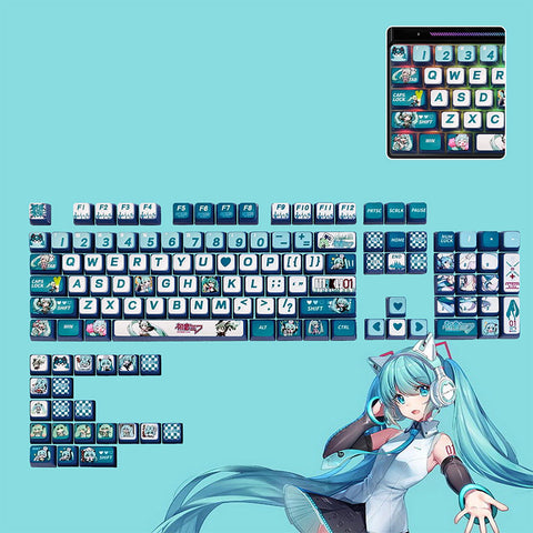 Pudding Four-sided Backlit Anime Keycaps Set