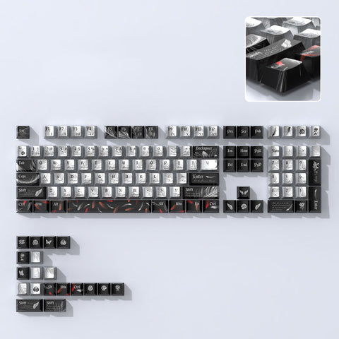 Feather Texture Metallic Coating Keycaps