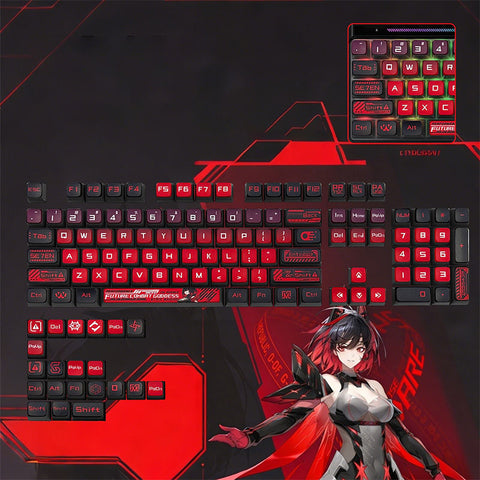 Pudding Four-sided Backlit Anime Keycaps Set