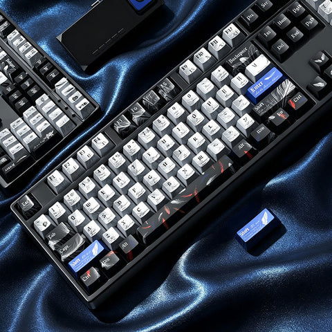 Feather Texture Metallic Coating Keycaps