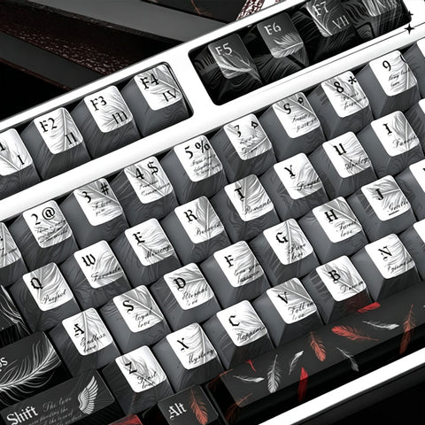 Feather Texture Metallic Coating Keycaps
