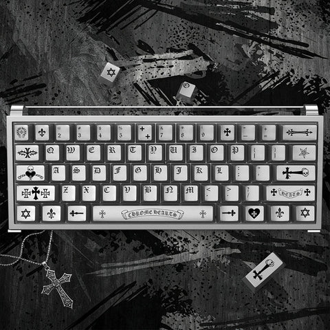 Chrome Hearts Style Metallic Paint Keycap Set