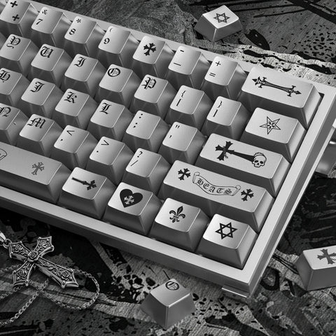 Chrome Hearts Style Metallic Paint Keycap Set
