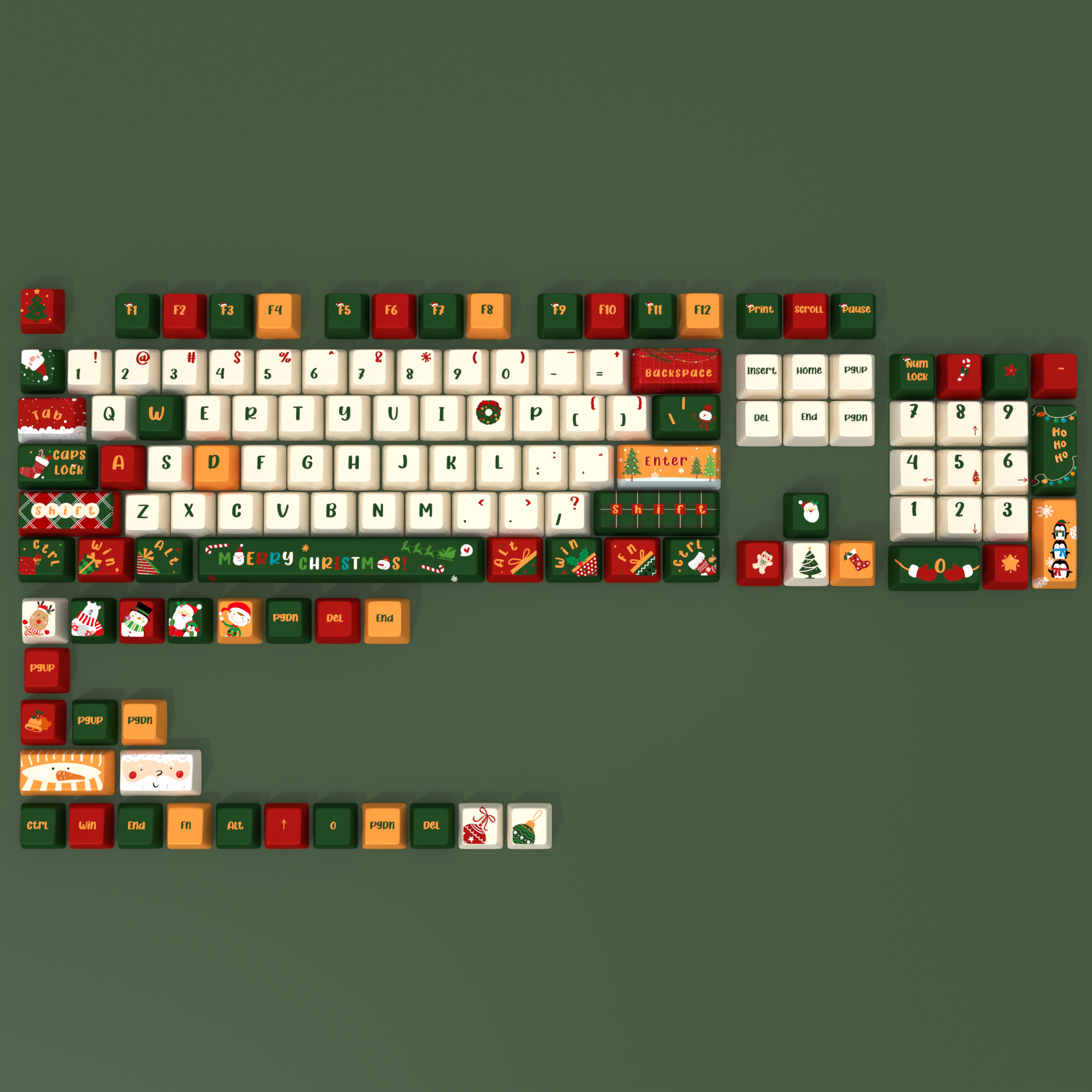 DIY-KEYCAPS-christmas-themed-cherry-profile-pbt-keycaps-set