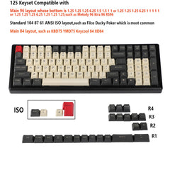 Gray-Beige-125-Keys-PBT-OEM-Profile-Keycaps-Set