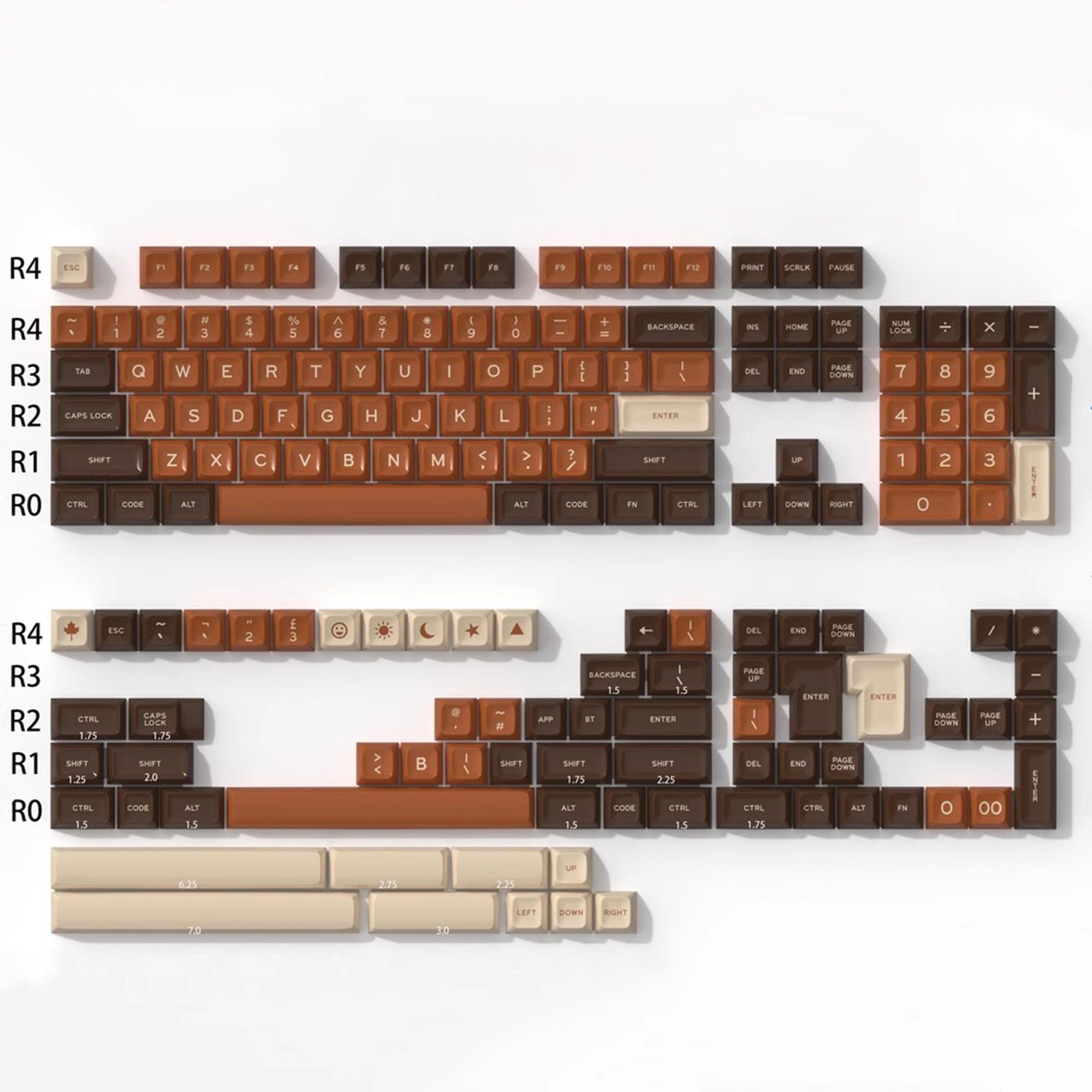 Rich-Coffee-SA-Keycaps-ABS-Double-Shot-Technology