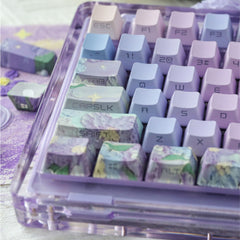 Violet-Theme-OEM-Cherry-PBT-Keycaps-Set-For-68-75-98-Mechanical-Keyboard-Keycap-133 Keys