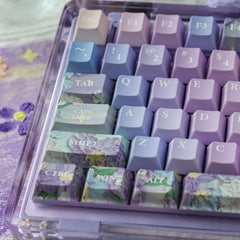 Violet-Theme-OEM-Cherry-PBT-Keycaps-Set-For-68-75-98-Mechanical-Keyboard-Keycap-133 Keys