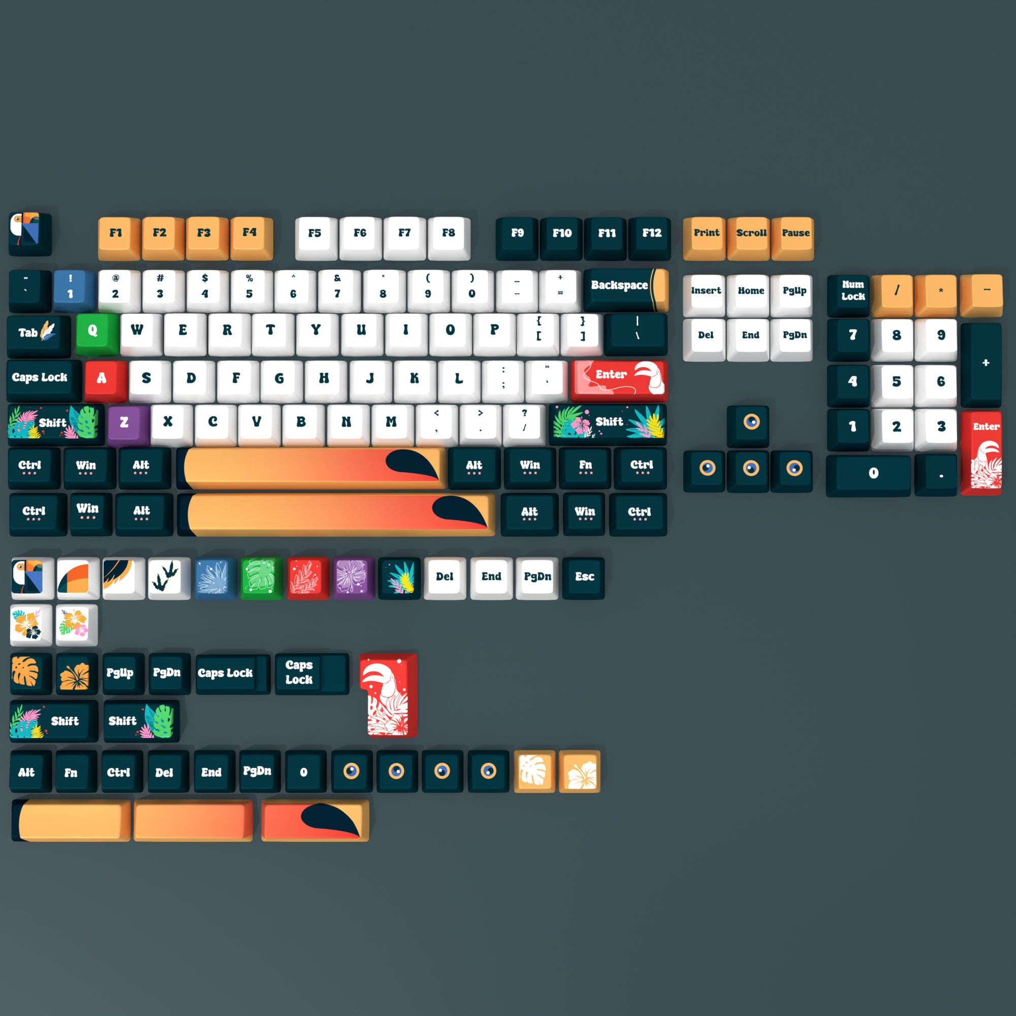 animal-series-keycap-set-pbt-cherry-profile-toucans