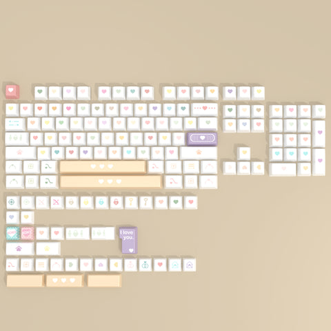 colorful-love-keycap-set-pbt-cherry-profile