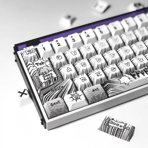 comic-white-cherry-profile-keycaps-set