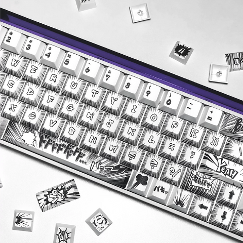 comic-white-cherry-profile-keycaps-set