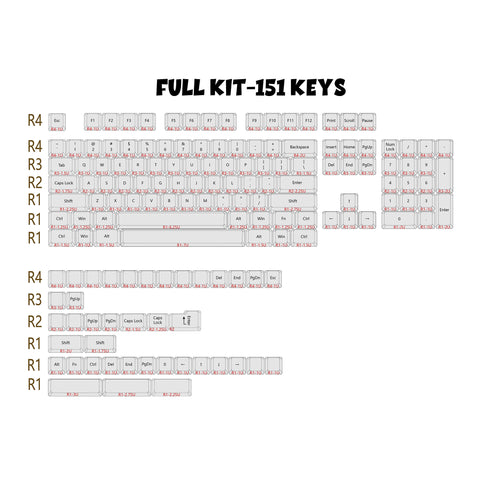 Custom PBT Cherry Profile Keycap ANSI & ISO Layout- 151 Keys- More Detailed