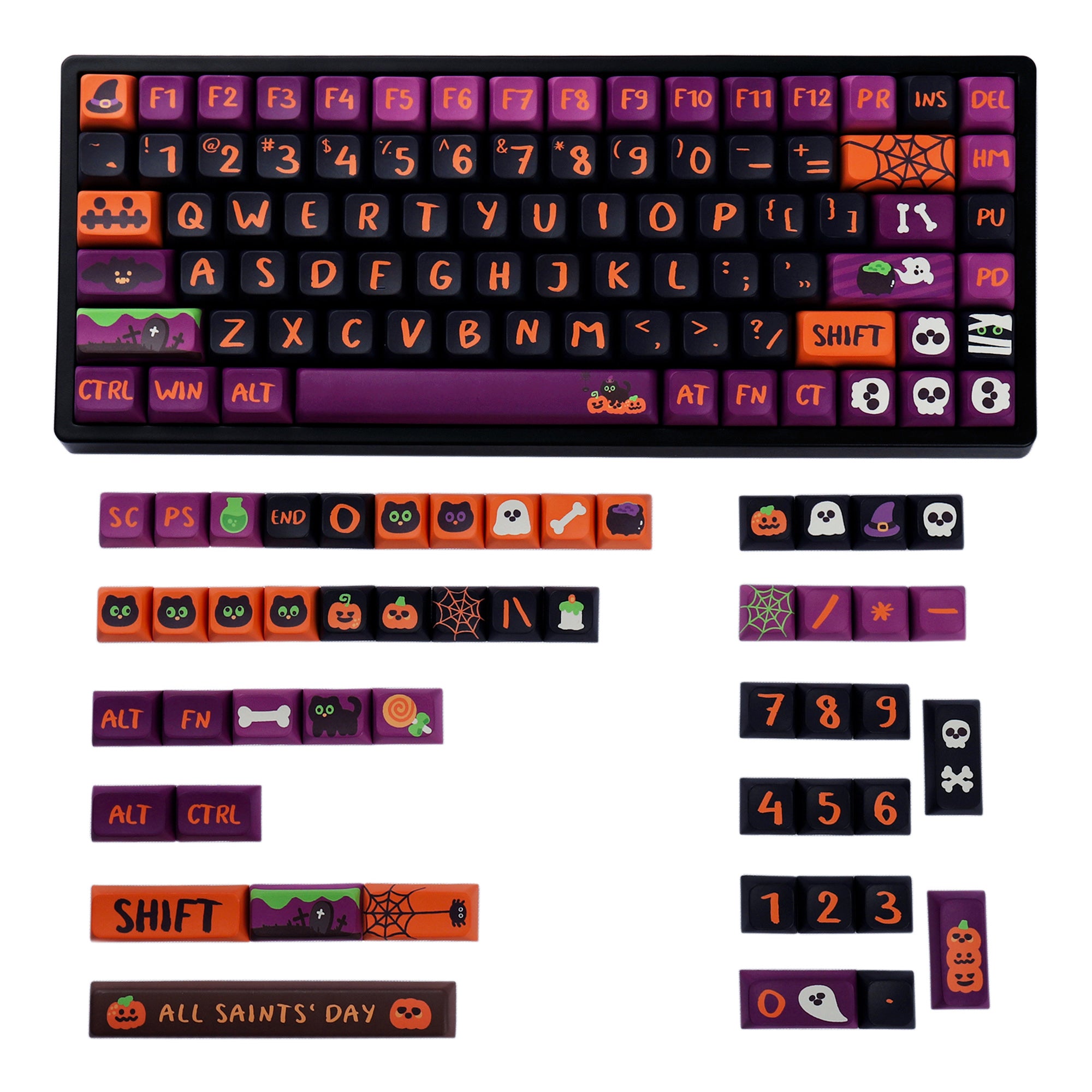 halloween-purple-witch-xda-profile-keycaps-set-layout