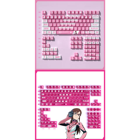 Makinami Mari Cherry Profile PBT Keycaps Set