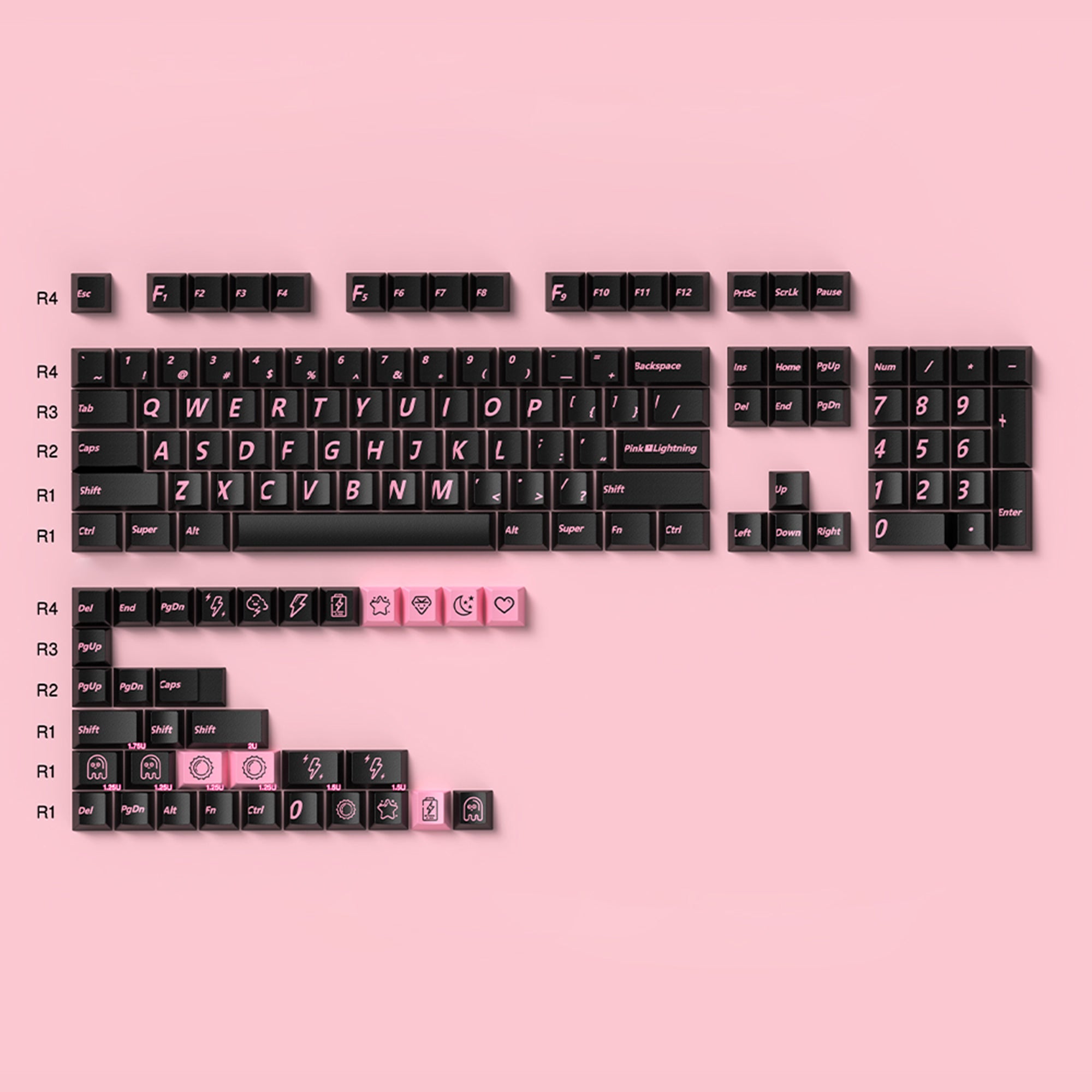 customized-keycaps-pink-lighting-cherry-profile-keycaps-set