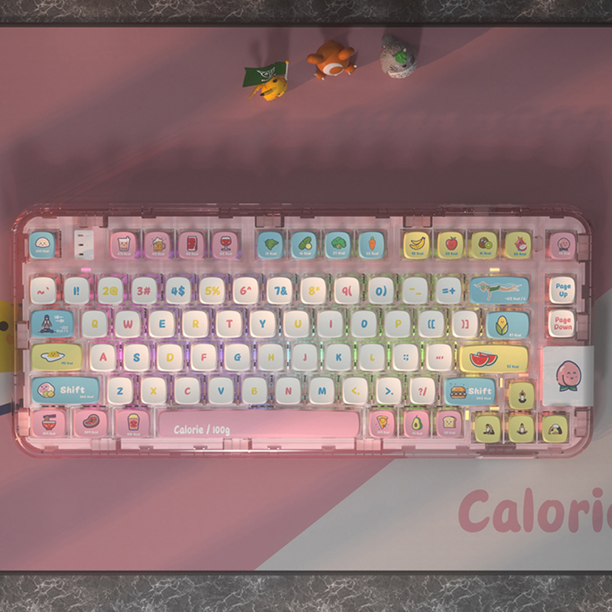 diy-keycaps-Calorie-Transparent-PBT-Mechanical-Keyboard-Keycaps-Set