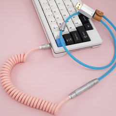 Custom Mechanical Keyboard Cable Pink&Blue Them - KeyGeak