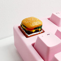 diy-keycaps-Hamburger/French-fries ABS Resin Keycaps Handmade Keycap - KeyGeak