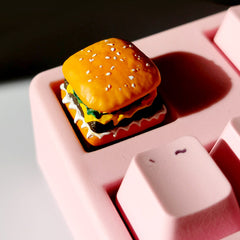 diy-keycaps-Hamburger/French-fries ABS Resin Keycaps Handmade Keycap - KeyGeak