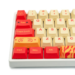 customize-keycaps-KeyGeak-Year-of-the-Tiger-limited-Red & Yellow-Matching-PBT-Keycaps